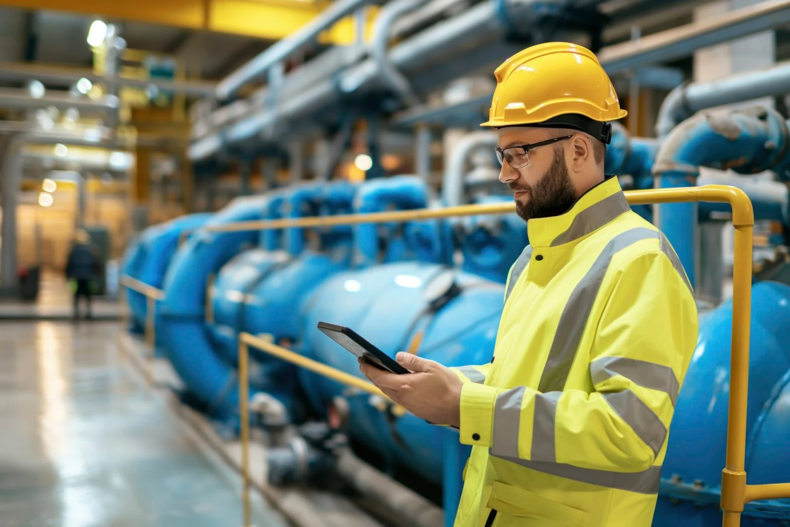 Industrial engineer inspecting plant equipment – UB Engineering Global expert team in India